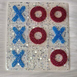 Handmade Epoxy Resin Tic-Tac-Toe Game